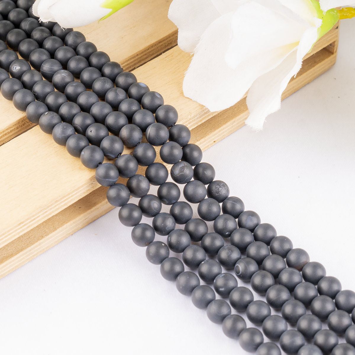 Matt Black Onyx Beads, Natural Round Crystal Beads 6mm to 10mm  DestGlow