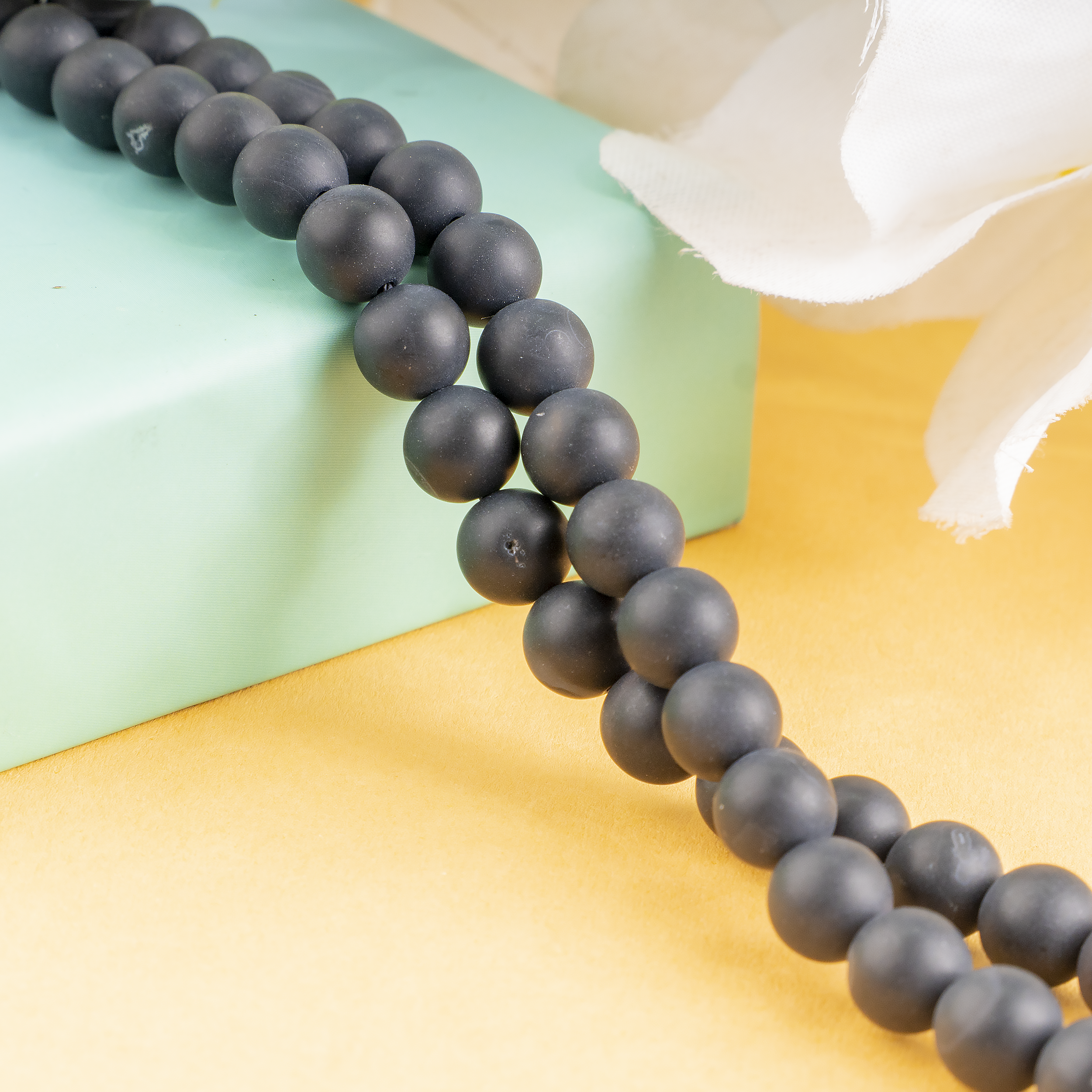 Matt Black Onyx Beads, Natural Round Crystal Beads 6mm to 10mm