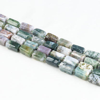 Tree Agate  Gemstone Pipe Bead, Crystal Healing Tube Beads.