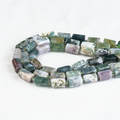 Tree Agate  Gemstone Pipe Bead, Crystal Healing Tube Beads.