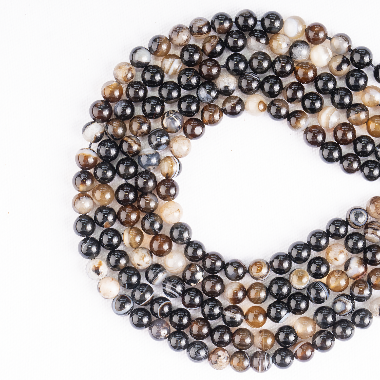 Black Sulemani Agate Beads, Natural Round Crystal Beads 6mm to 12mm