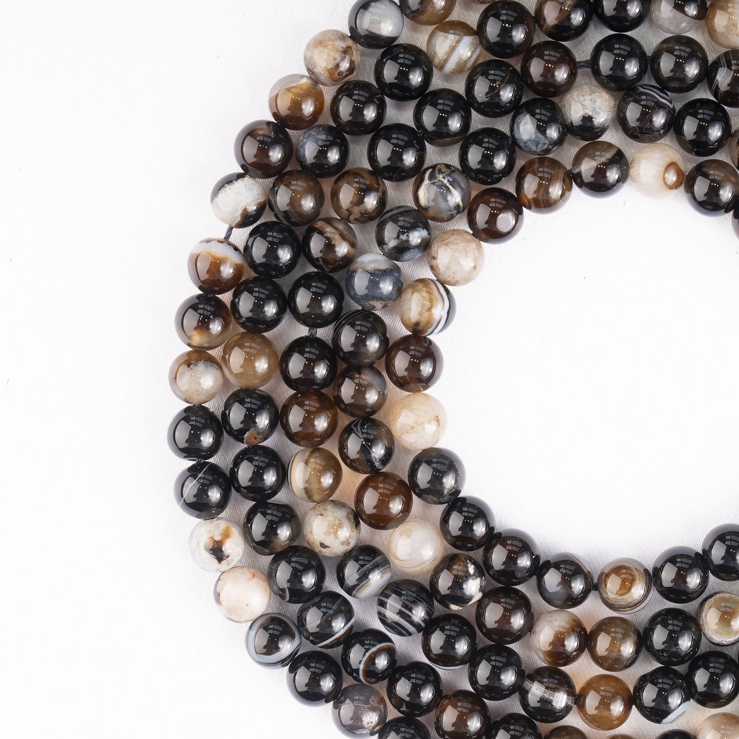 Black Sulemani Agate Beads, Natural Round Crystal Beads 6mm to 12mm