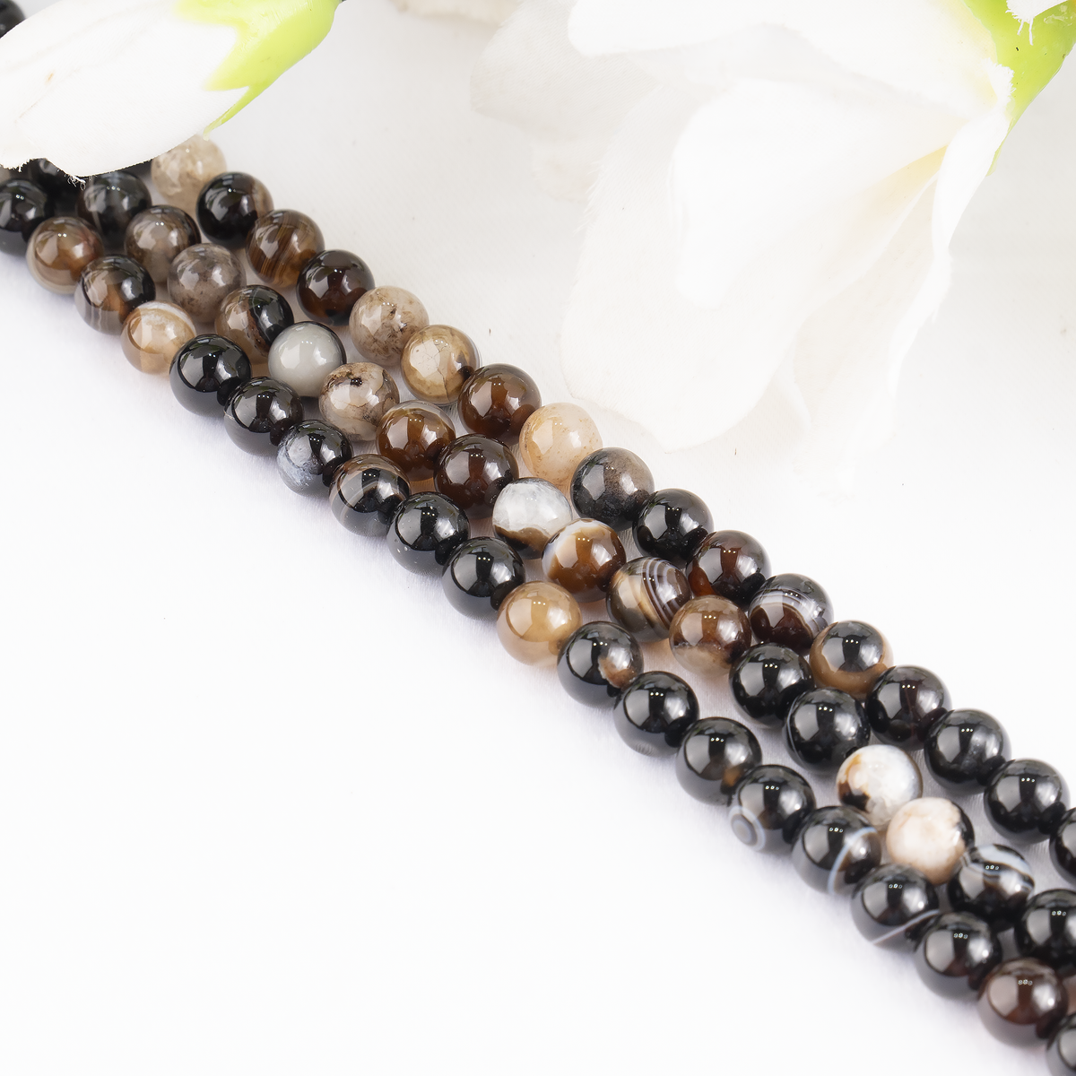Black Sulemani Agate Beads, Natural Round Crystal Beads 6mm to 12mm  DestGlow