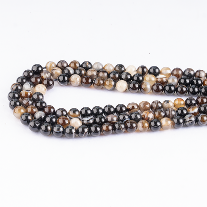 Black Sulemani Agate Beads, Natural Round Crystal Beads 6mm to 12mm  DestGlow