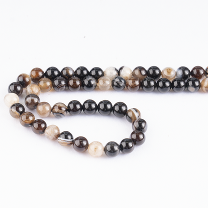 Black Sulemani Agate Beads, Natural Round Crystal Beads 6mm to 12mm  DestGlow