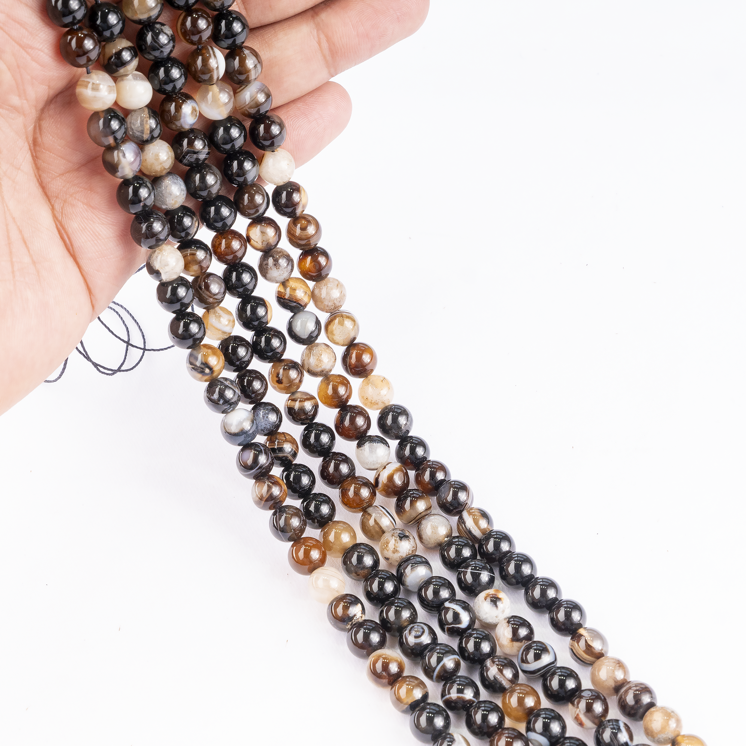 Black Sulemani Agate Beads, Natural Round Crystal Beads 6mm to 12mm  DestGlow