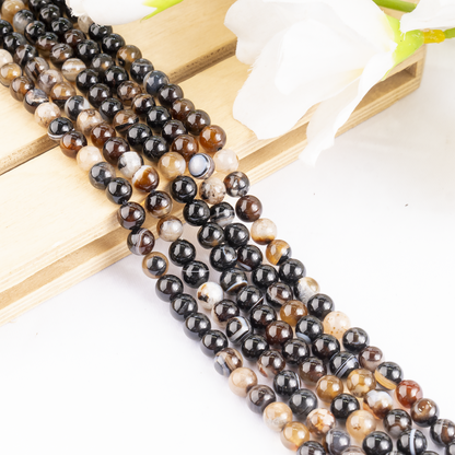 Black Sulemani Agate Beads, Natural Round Crystal Beads 6mm to 12mm  DestGlow