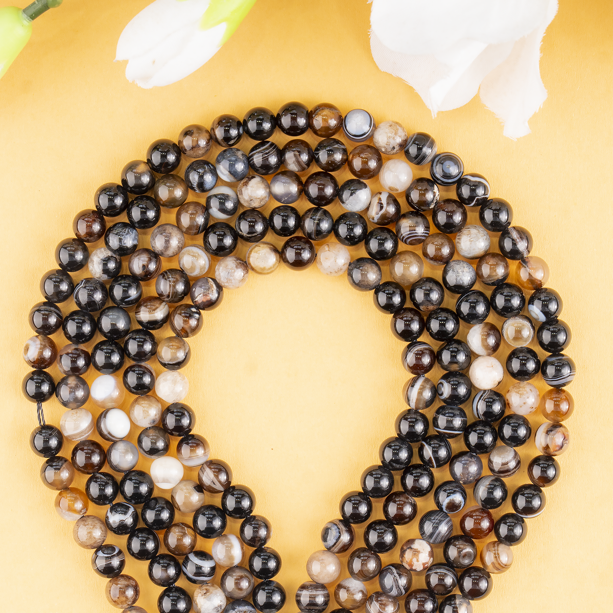 Black Sulemani Agate Beads, Natural Round Crystal Beads 6mm to 12mm