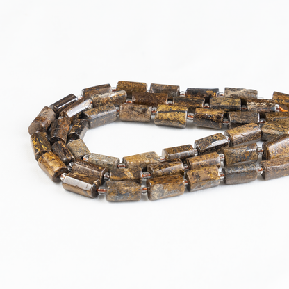 Bronzite  Gemstone Pipe Bead, Crystal Healing Tube Beads.
