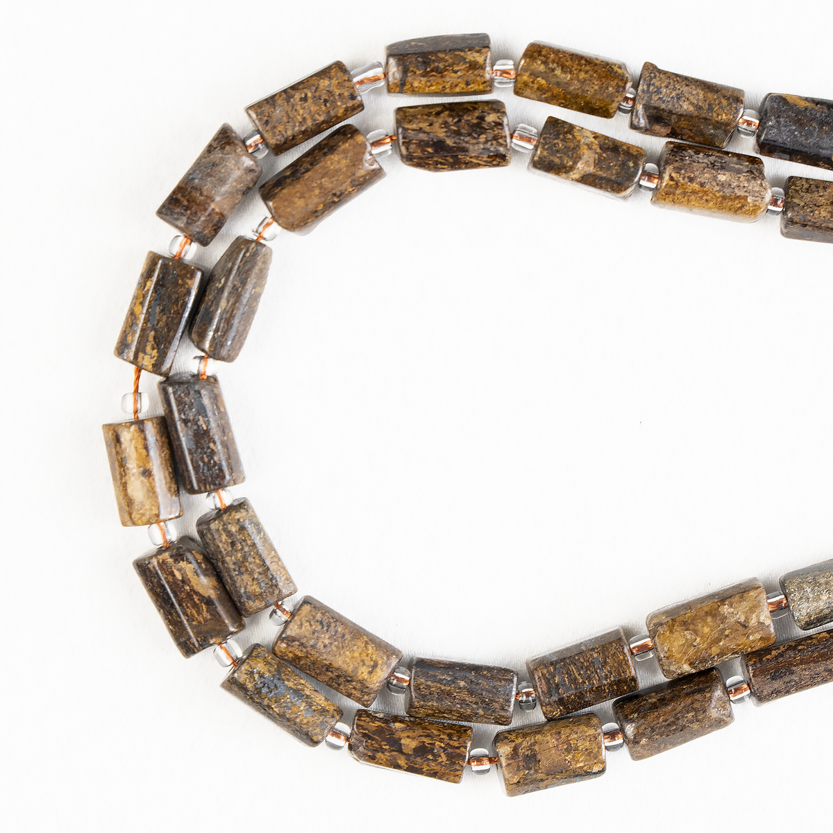 Bronzite  Gemstone Pipe Bead, Crystal Healing Tube Beads.