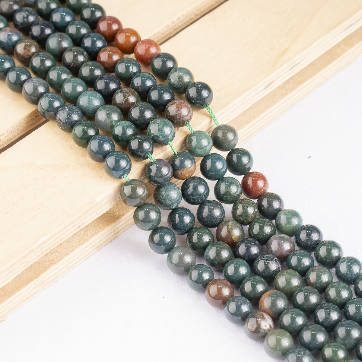 Bloodstone Beads, Natural Round Crystal Beads 4mm to 12mm  DestGlow