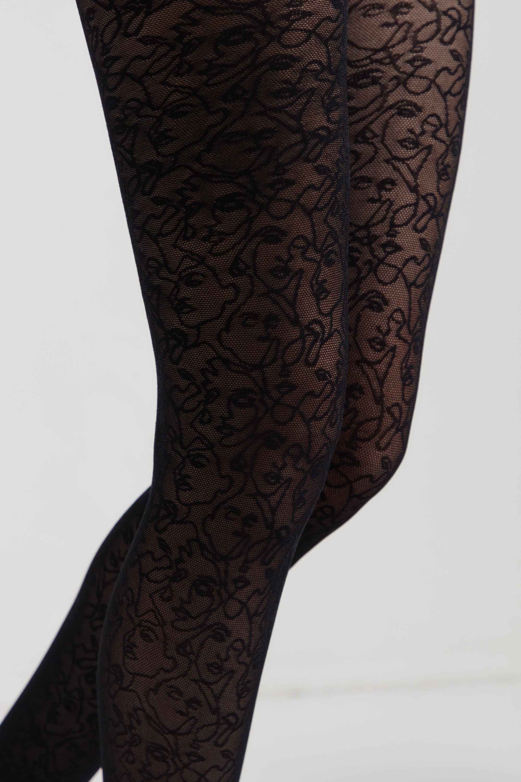 Fantasy Tights Conte Visages - Fantasy Pattern "Face"
