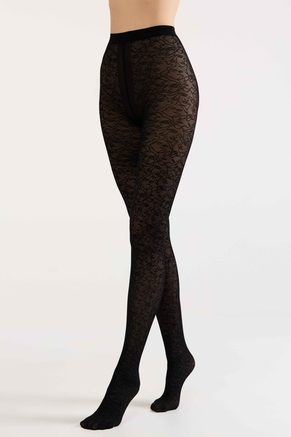 Fantasy Tights Conte Visages - Fantasy Pattern "Face"