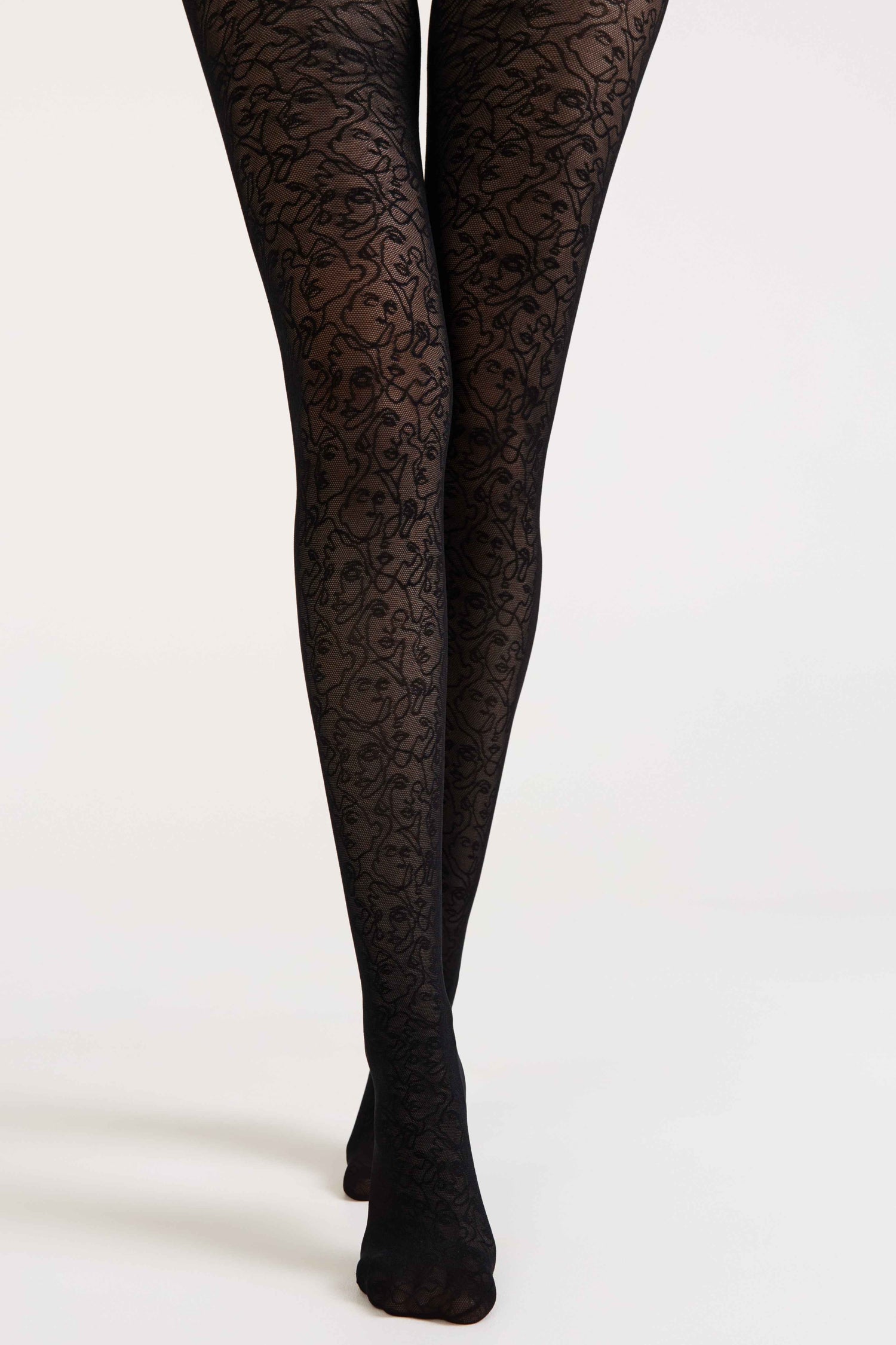 Fantasy Tights Conte Visages - Fantasy Pattern "Face"