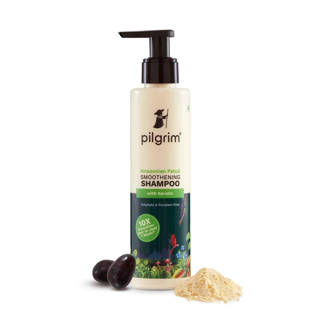 Pilgrim Patuá &amp; Keratin Hair Smoothening Shampoo For Dry &amp; Frizzy Hair, For Hair Smoothening &amp; Healthy Scalp