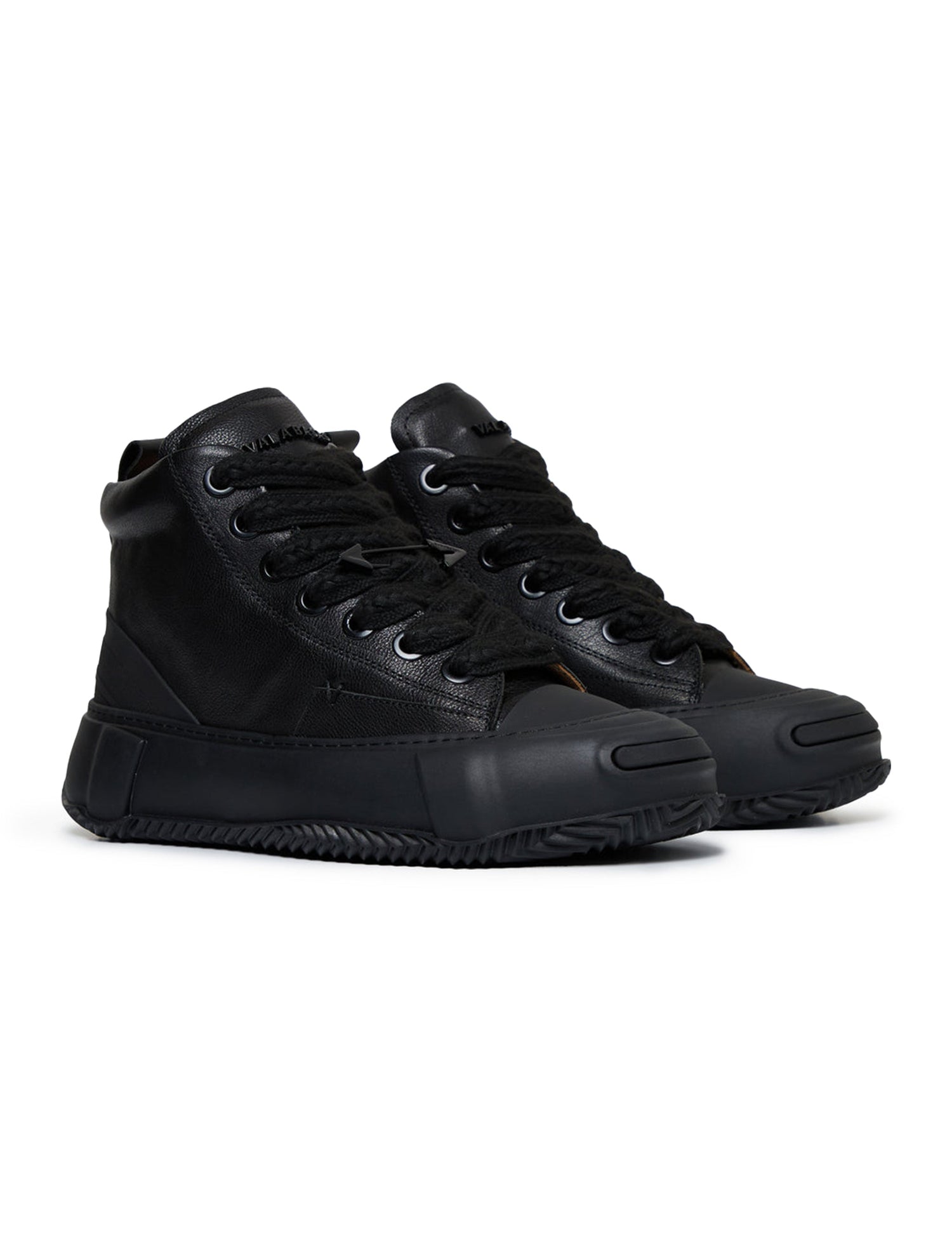 Valabasas "Vision" High Top Shoes - Black Leather by Denim Exchange