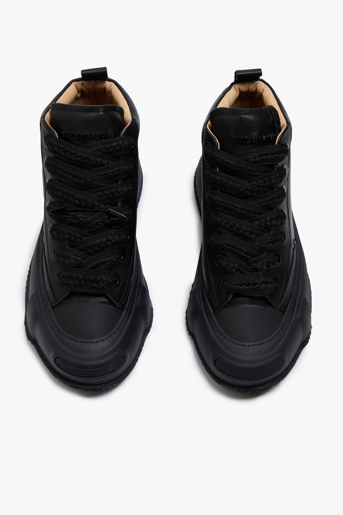 Valabasas "Vision" High Top Shoes - Black Leather by Denim Exchange