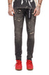 Valabasas Collage Skinny Jean - Grey Vintage Wash by Denim Exchange