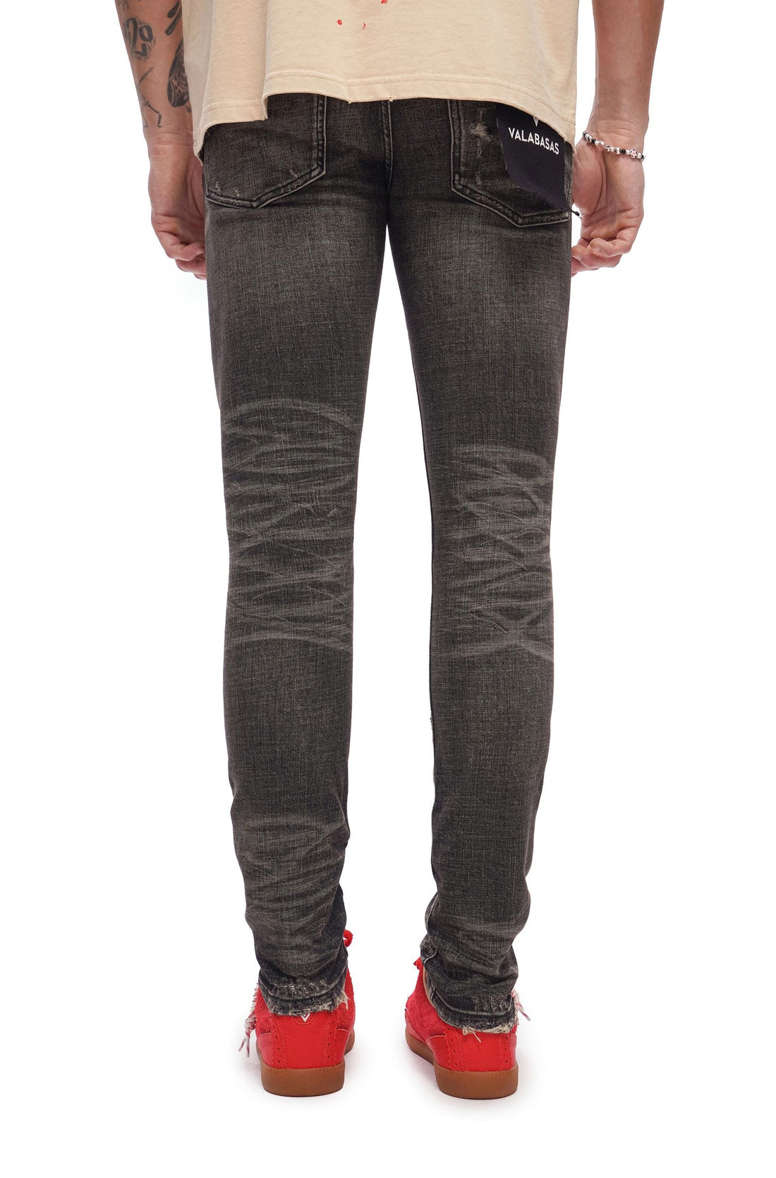 Valabasas Collage Skinny Jean - Grey Vintage Wash by Denim Exchange