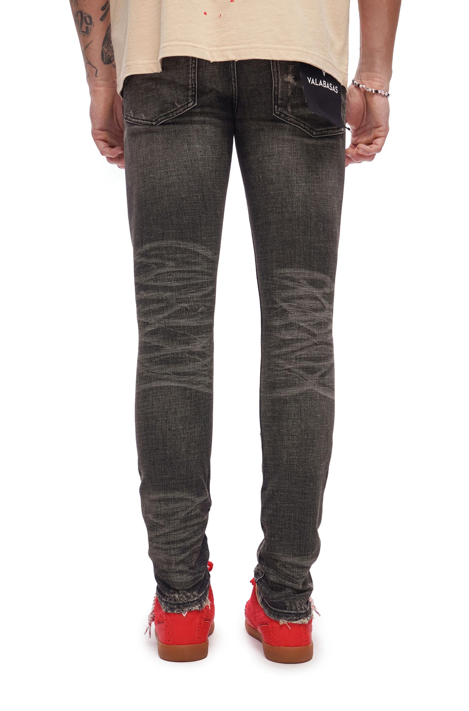 Valabasas Collage Skinny Jean - Grey Vintage Wash by Denim Exchange