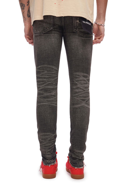 Valabasas Collage Skinny Jean - Grey Vintage Wash by Denim Exchange