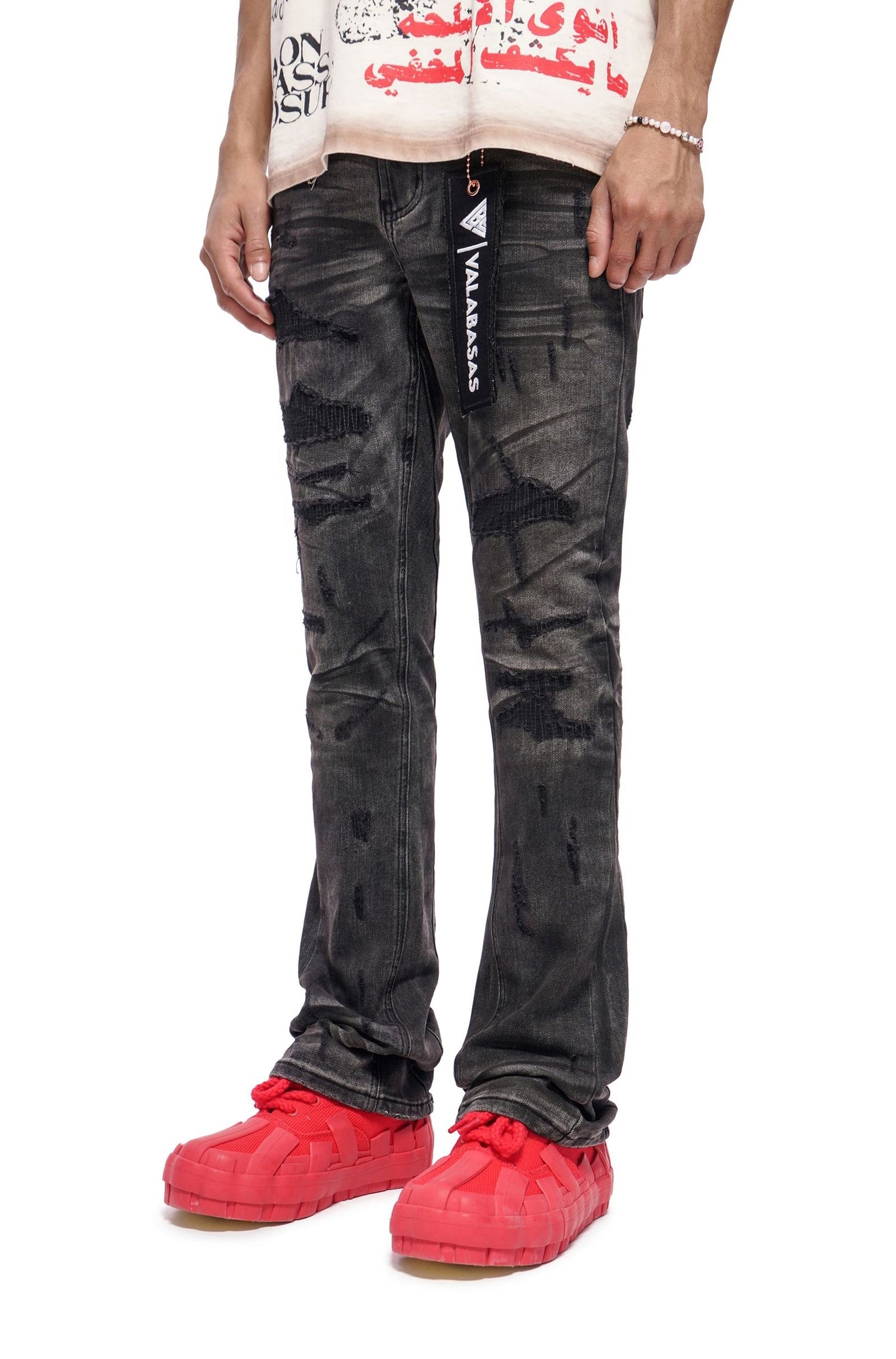 Valabasas Graft Stacked Jean - Grey Washed by Denim Exchange