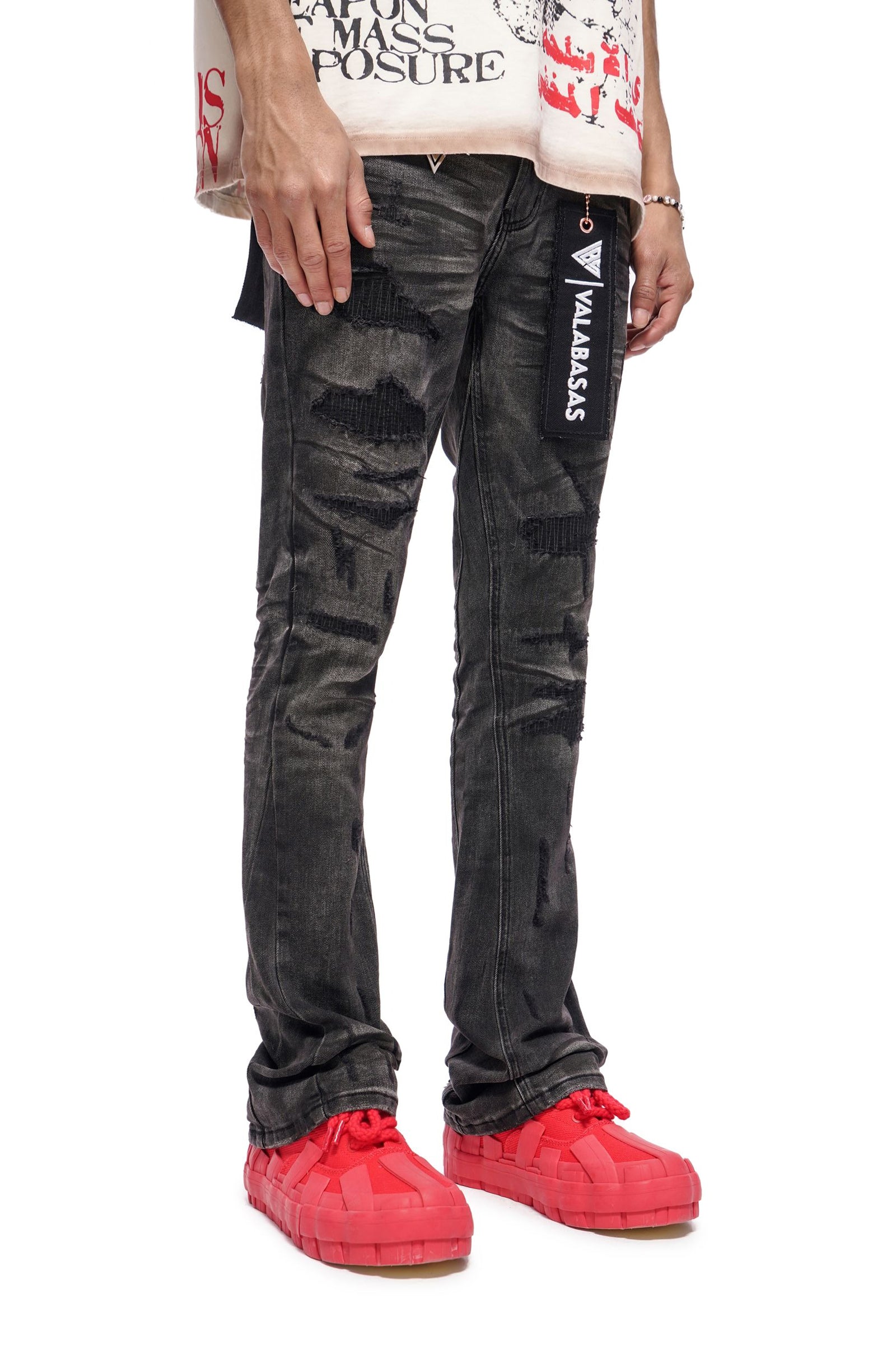 Valabasas Graft Stacked Jean - Grey Washed by Denim Exchange