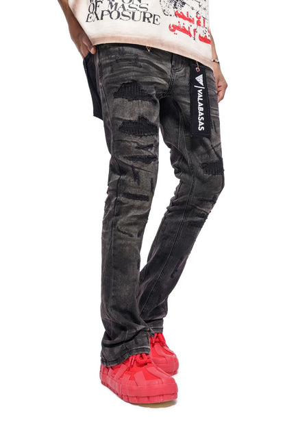 Valabasas Graft Stacked Jean - Grey Washed by Denim Exchange