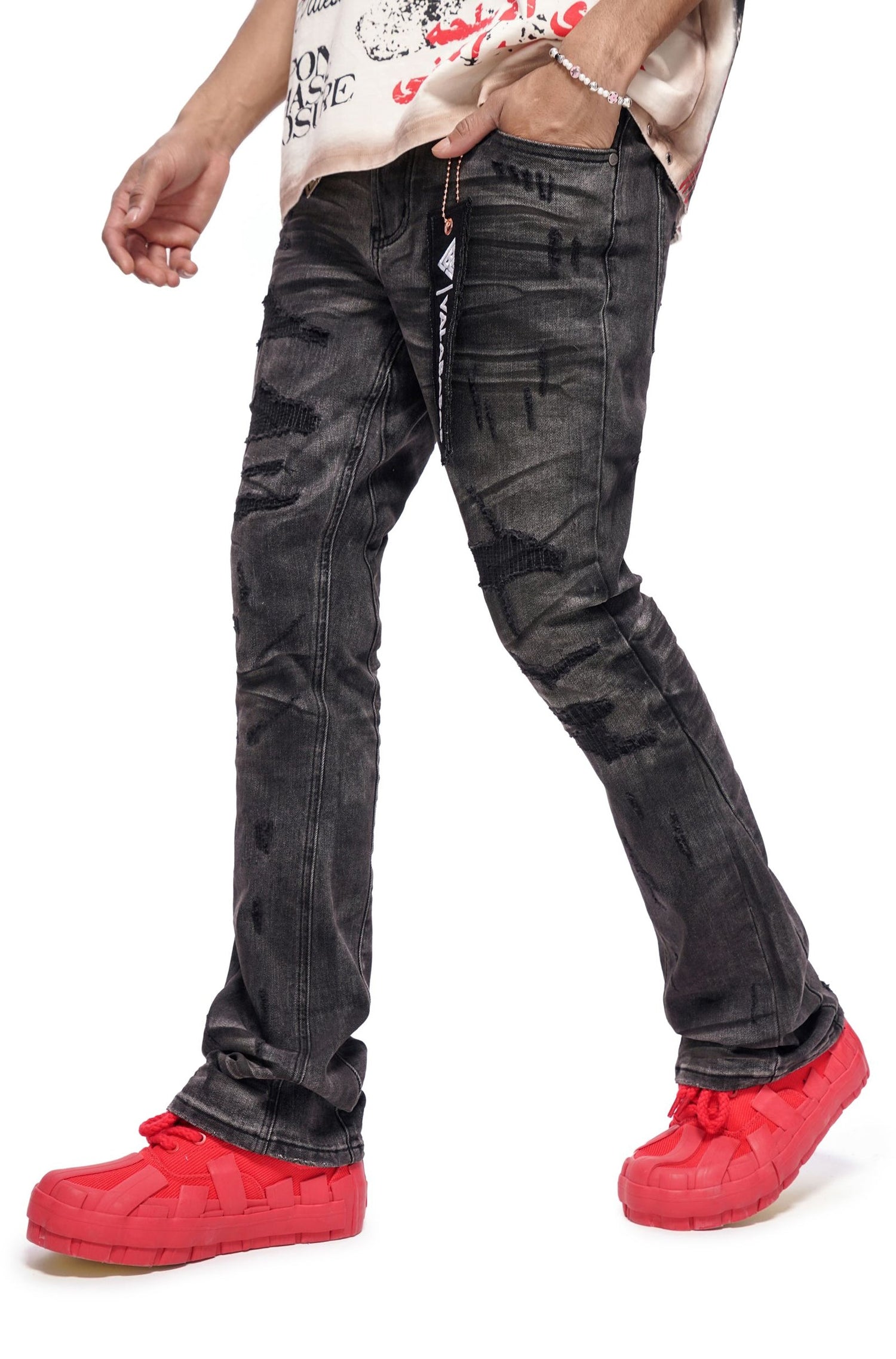 Valabasas Graft Stacked Jean - Grey Washed by Denim Exchange