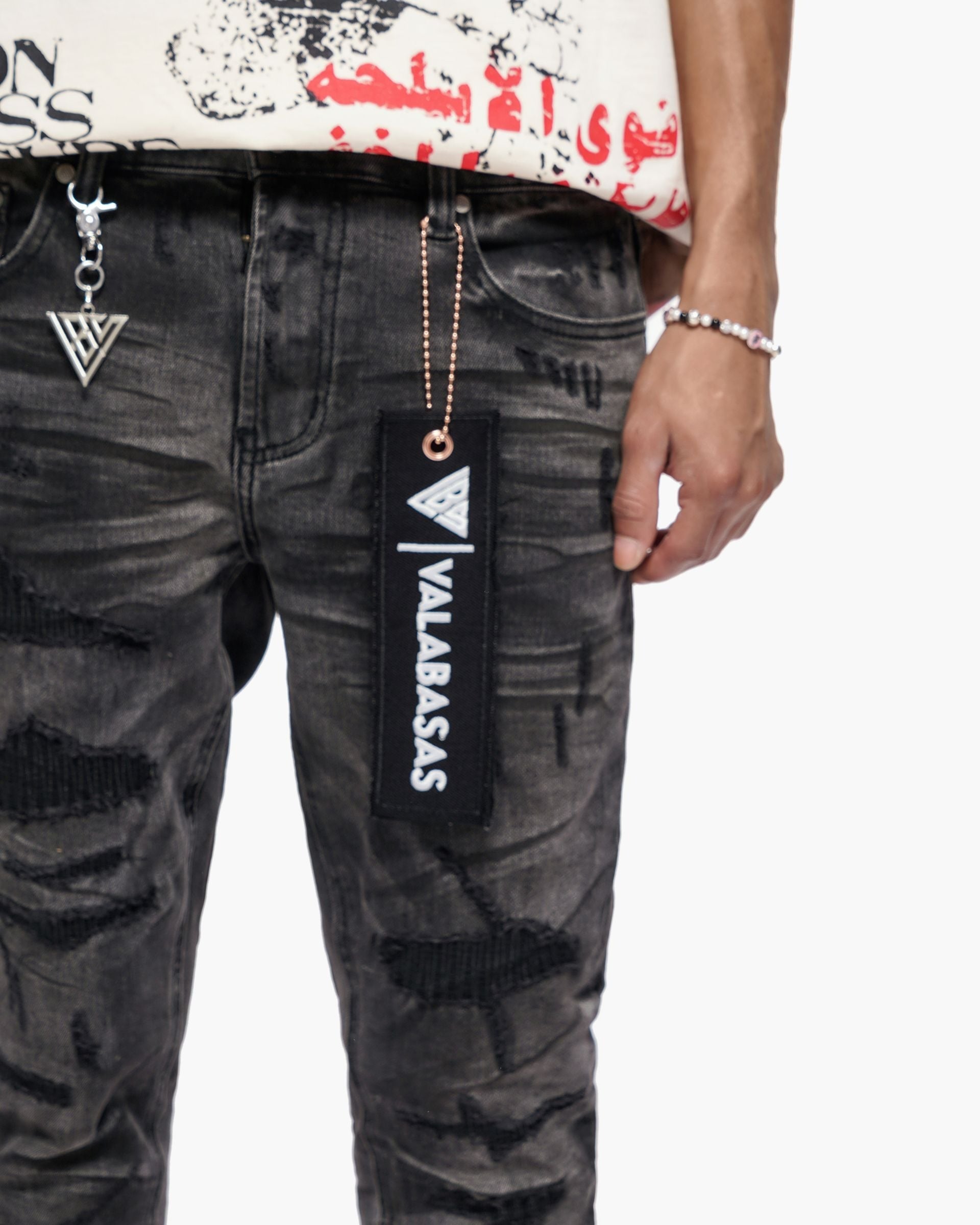 Valabasas Graft Stacked Jean - Grey Washed by Denim Exchange