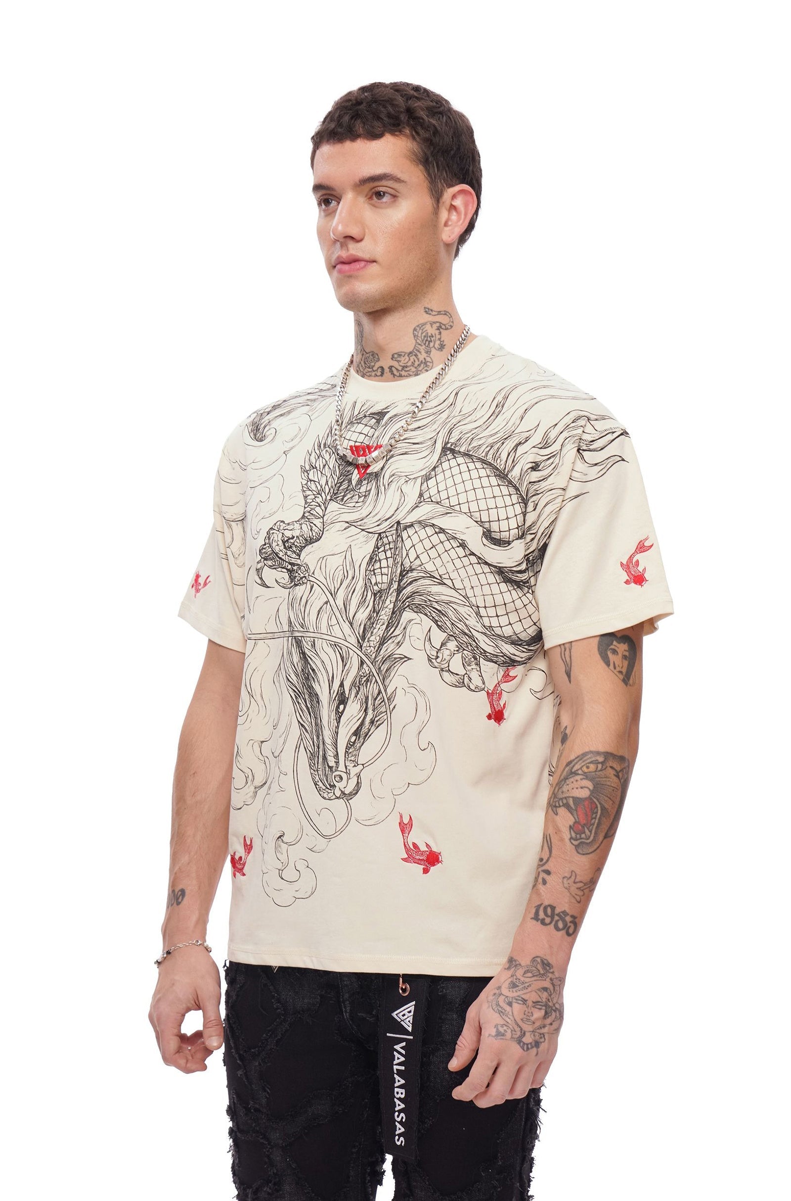 Valabasas Mythic Flow Tee - Beige by Denim Exchange