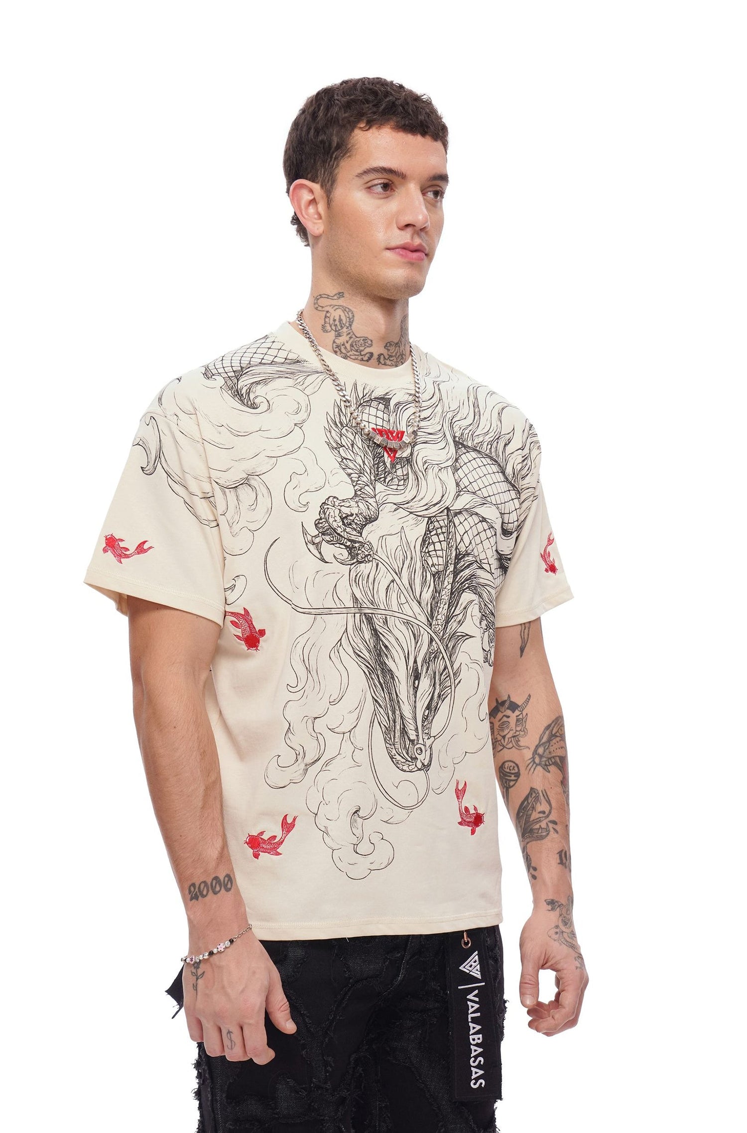 Valabasas Mythic Flow Tee - Beige by Denim Exchange