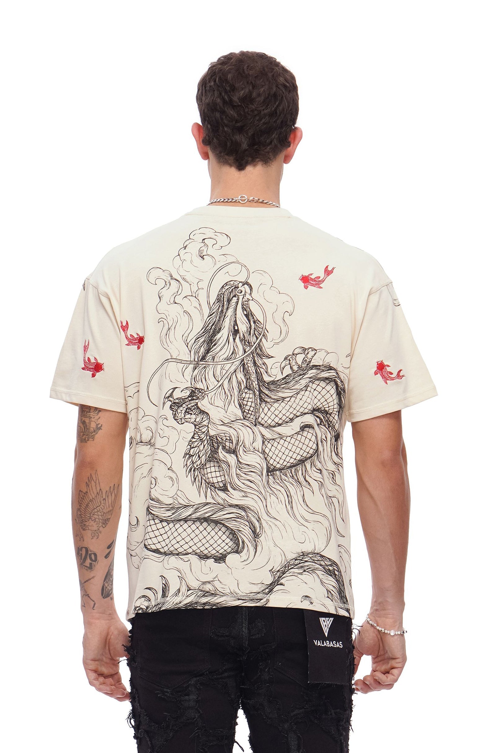 Valabasas Mythic Flow Tee - Beige by Denim Exchange