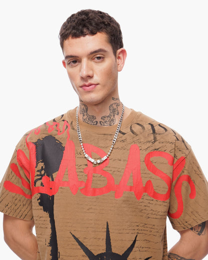 Valabasas Freedom Tee - Khaki by Denim Exchange