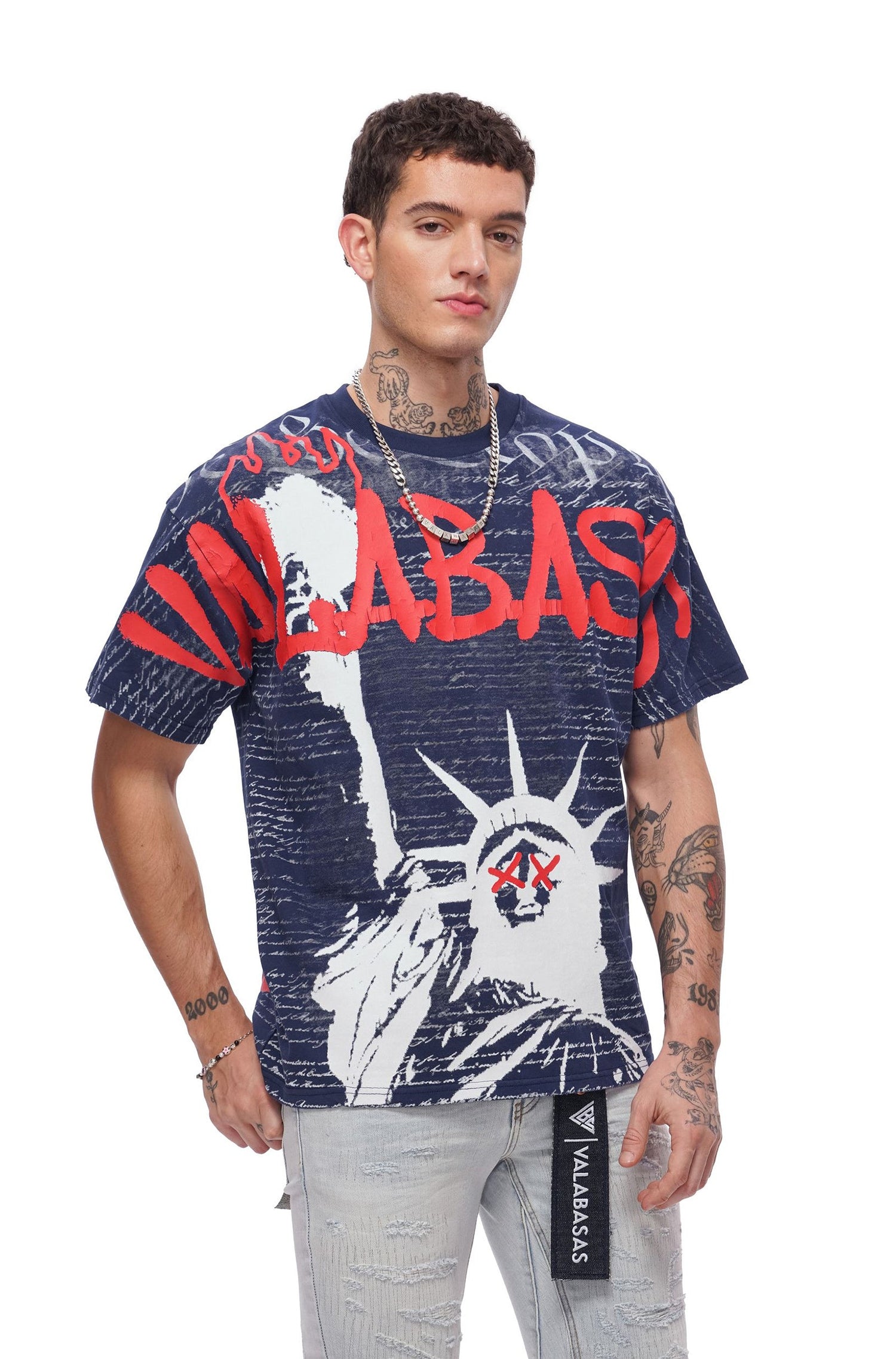 Valabasas Freedom Tee - Navy Blue by Denim Exchange