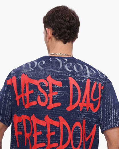 Valabasas Freedom Tee - Navy Blue by Denim Exchange