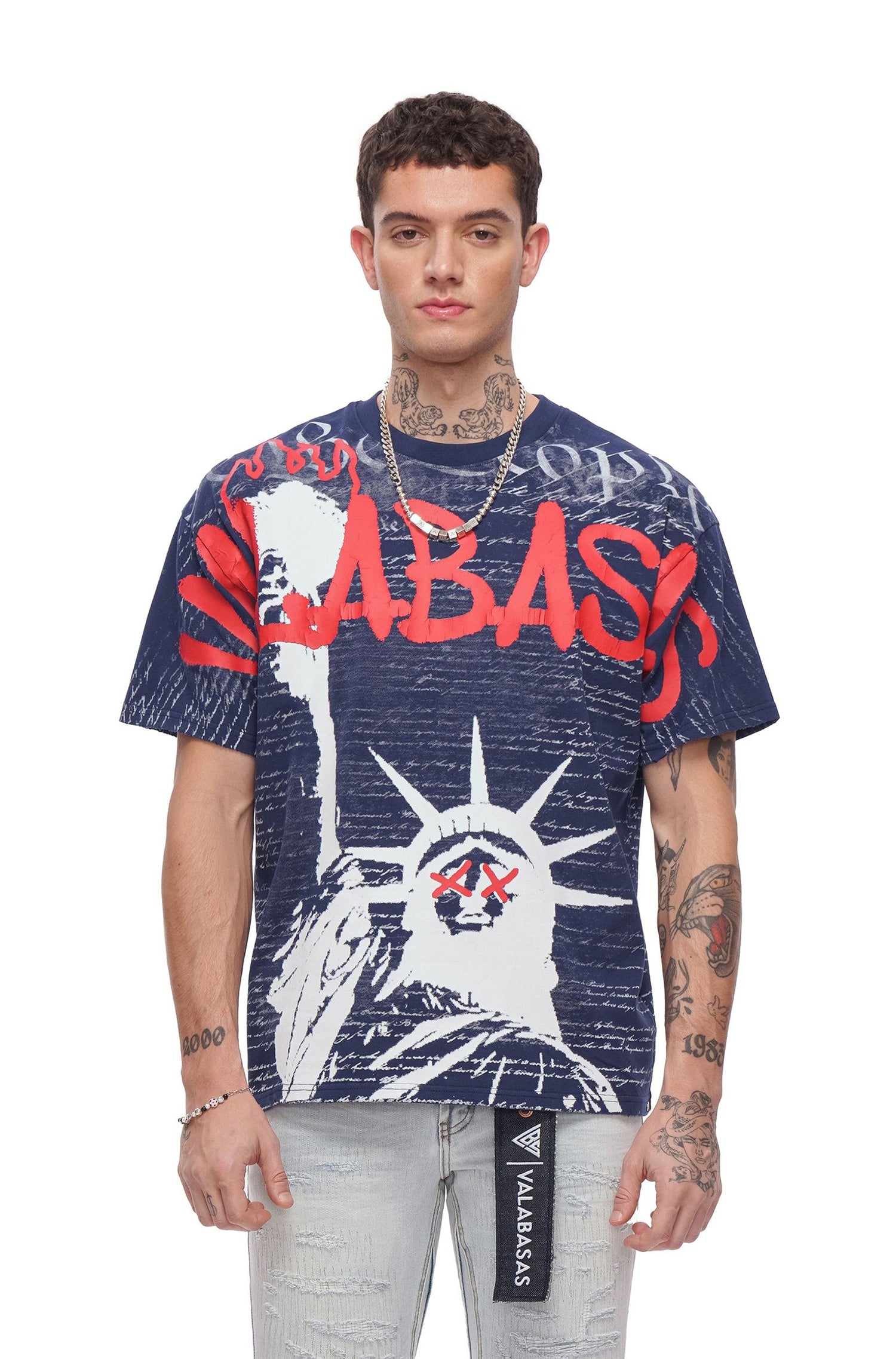 Valabasas Freedom Tee - Navy Blue by Denim Exchange