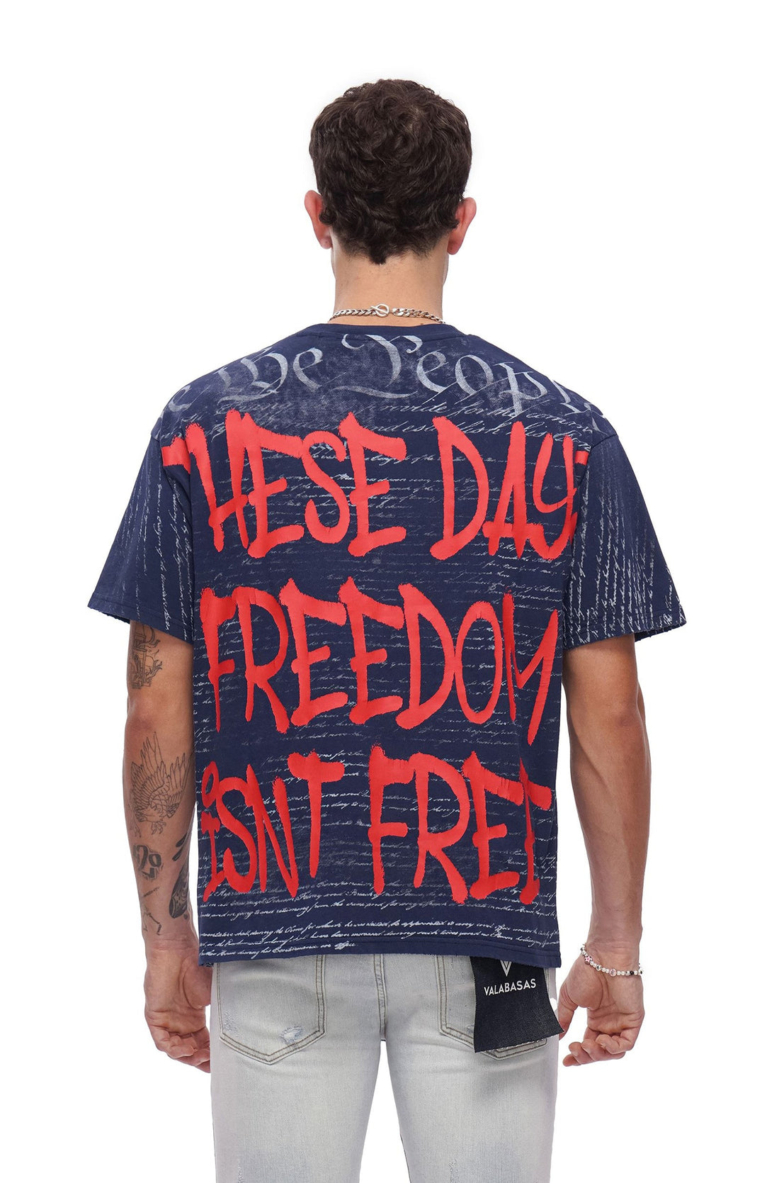 Valabasas Freedom Tee - Navy Blue by Denim Exchange