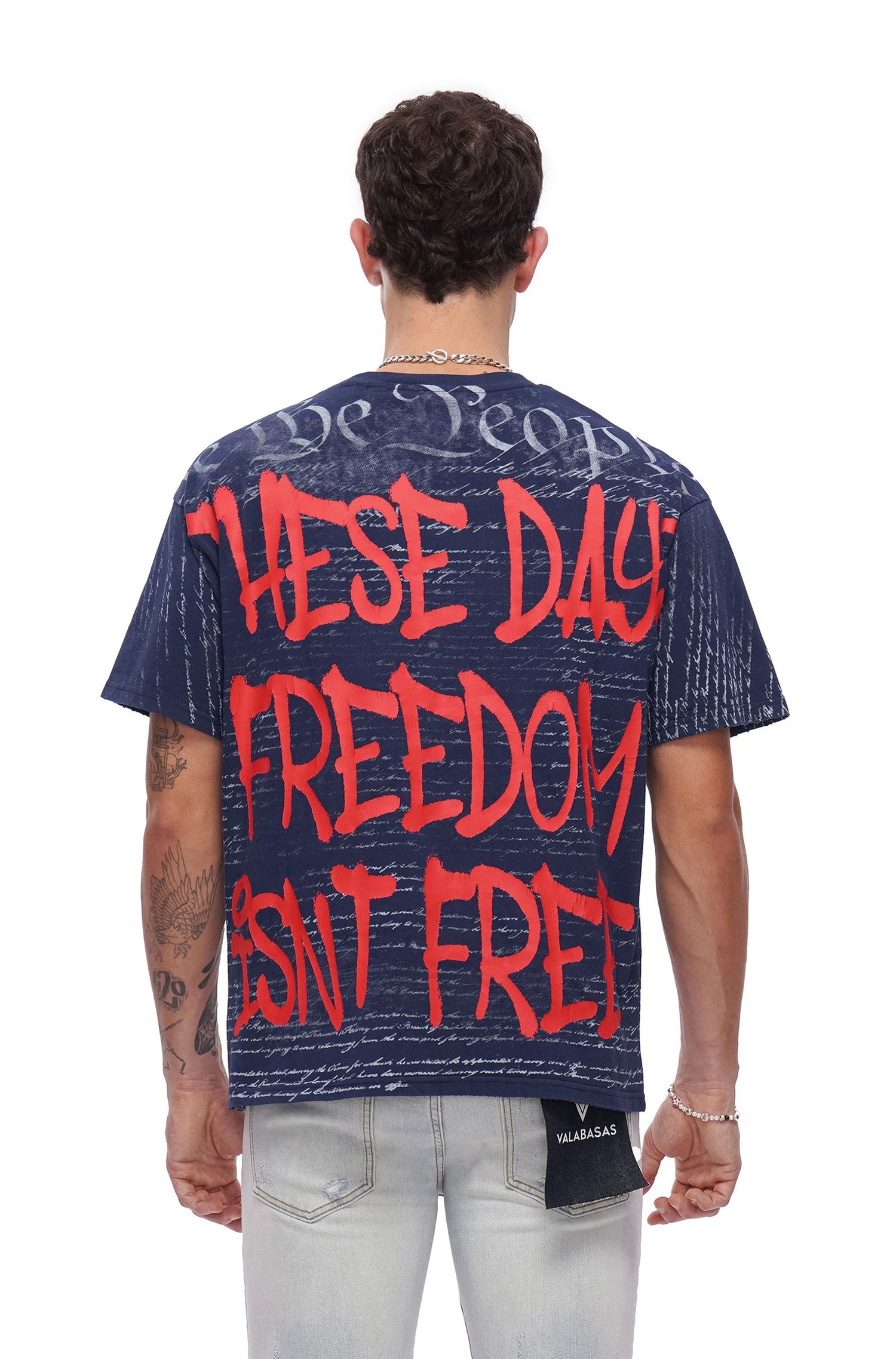 Valabasas Freedom Tee - Navy Blue by Denim Exchange