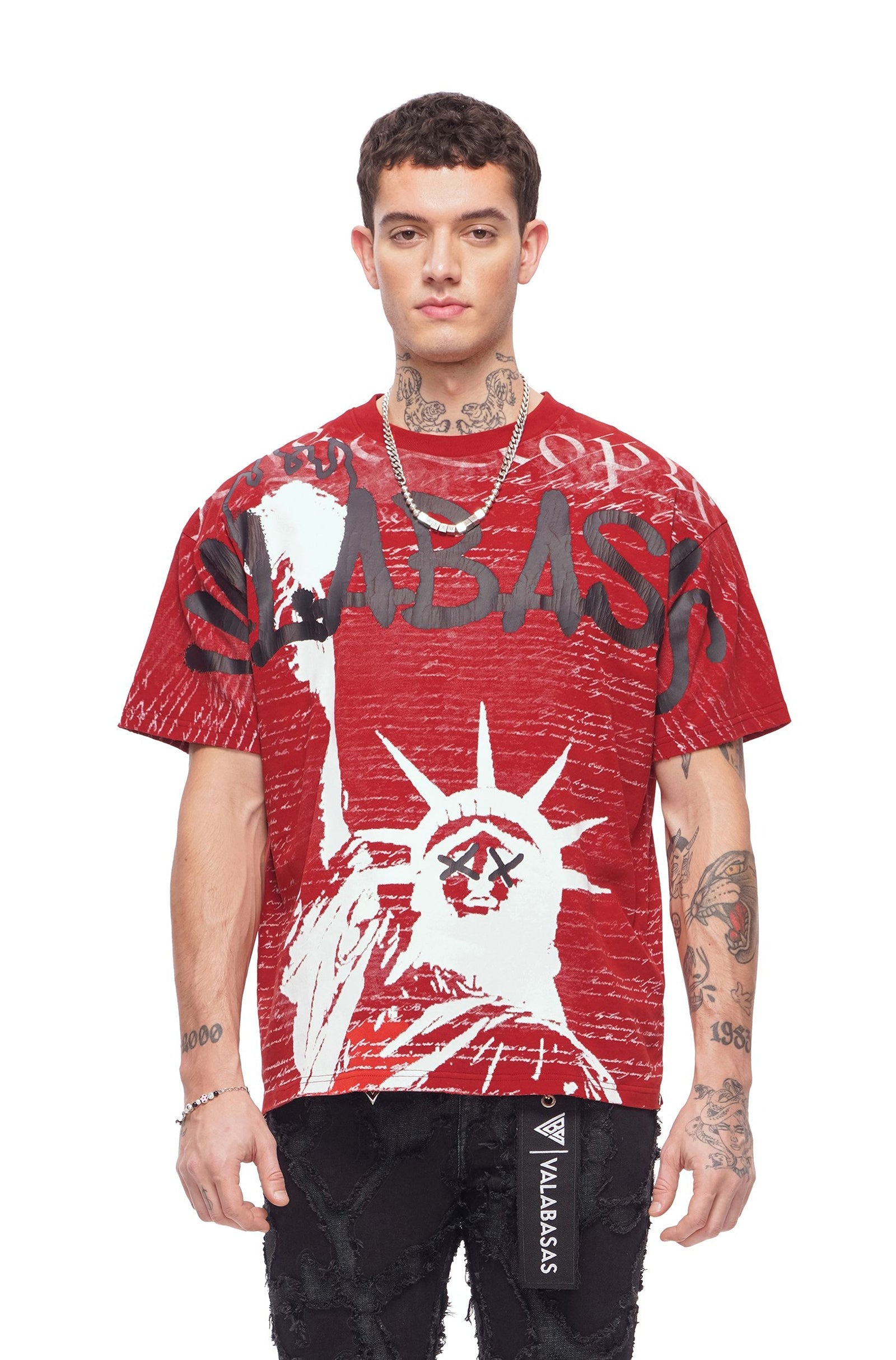 Valabasas Freedom Tee - Rustic Red by Denim Exchange