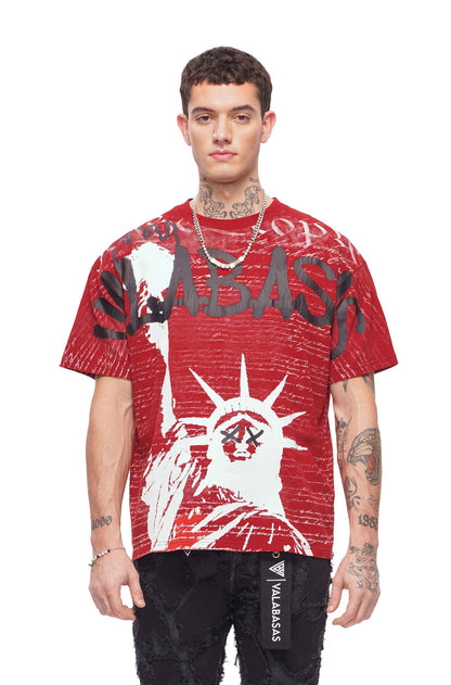 Valabasas Freedom Tee - Rustic Red by Denim Exchange