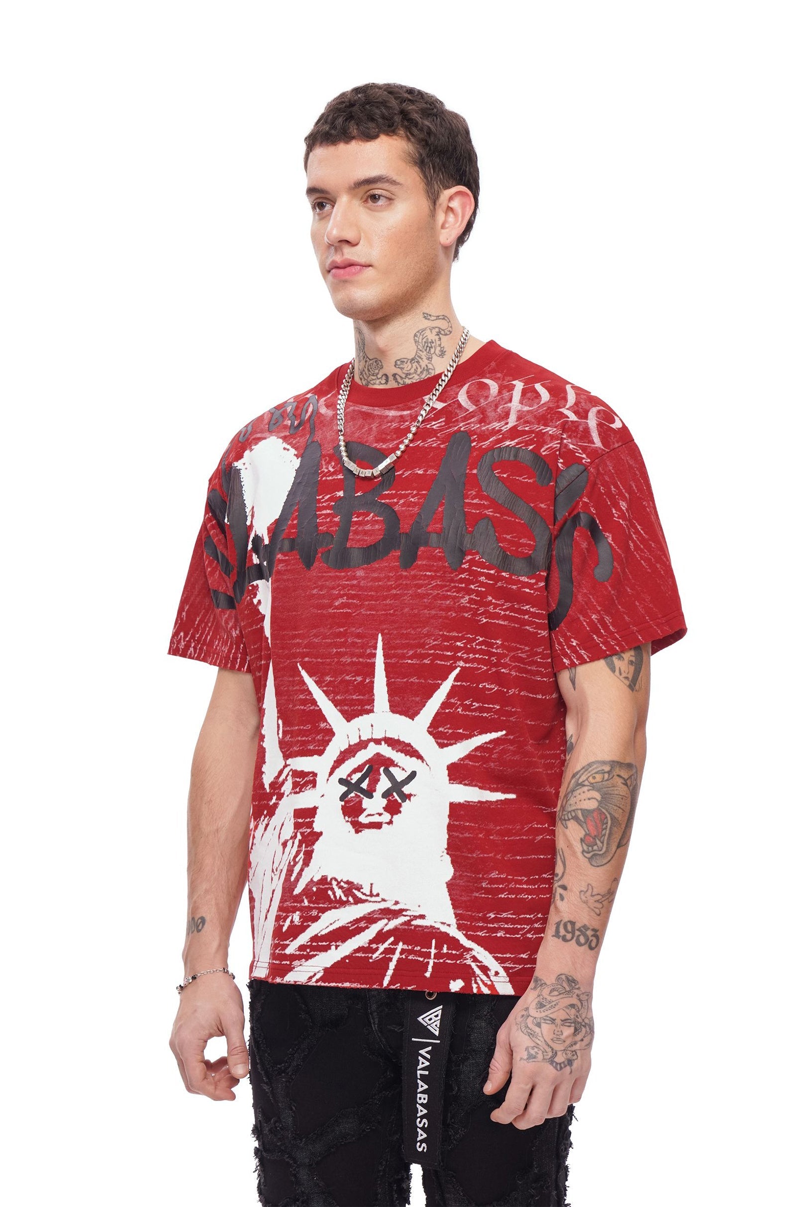 Valabasas Freedom Tee - Rustic Red by Denim Exchange