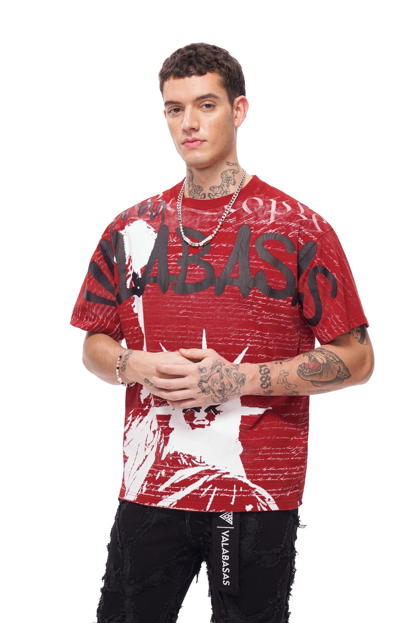 Valabasas Freedom Tee - Rustic Red by Denim Exchange