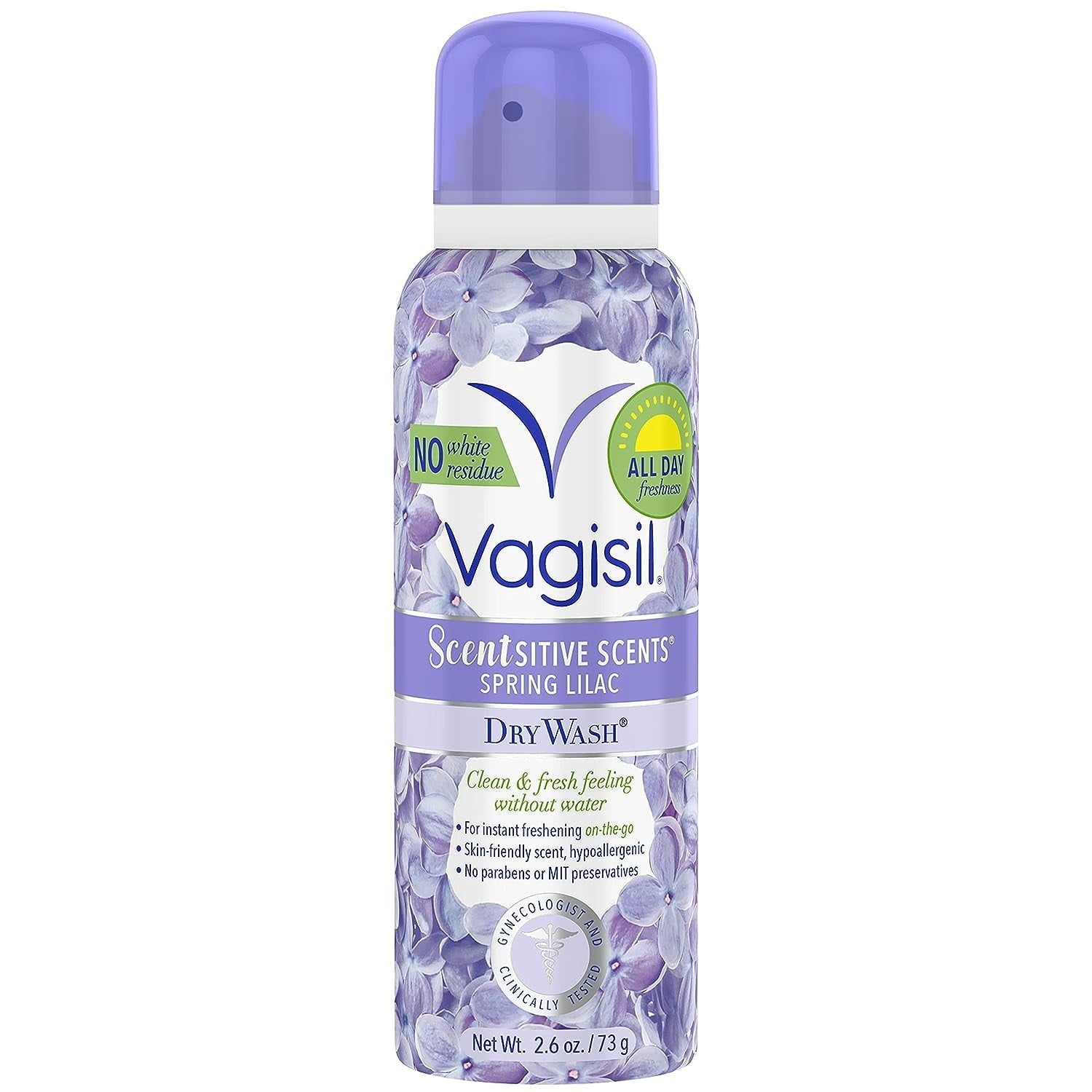 Vagisil Scentsitive Scents Dry Wash Deodorant Spray, Lavender Wildflower, 2.6 oz