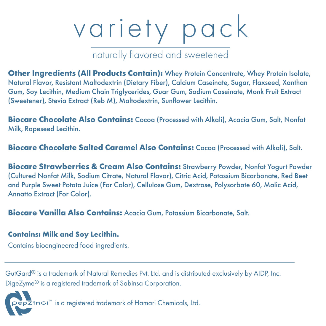 30G Protein Beverage Variety Pack (7 Servings) by Biocare