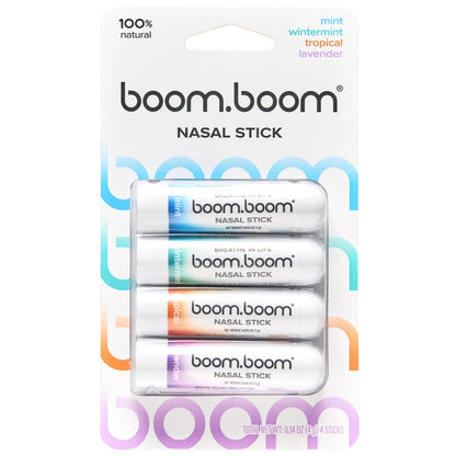 BoomBoom Nasal | Vapor Flow Technology | Cool Refreshing Sensation | Natural Mood Boost | Simple Ingredients  (Mint, Wintermint, Tropical, Spearmint)  DestGlow