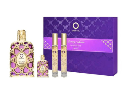Velvet Gold By Orientica For Unisex 4Pcs Set EDP Spray by perfumesandrea