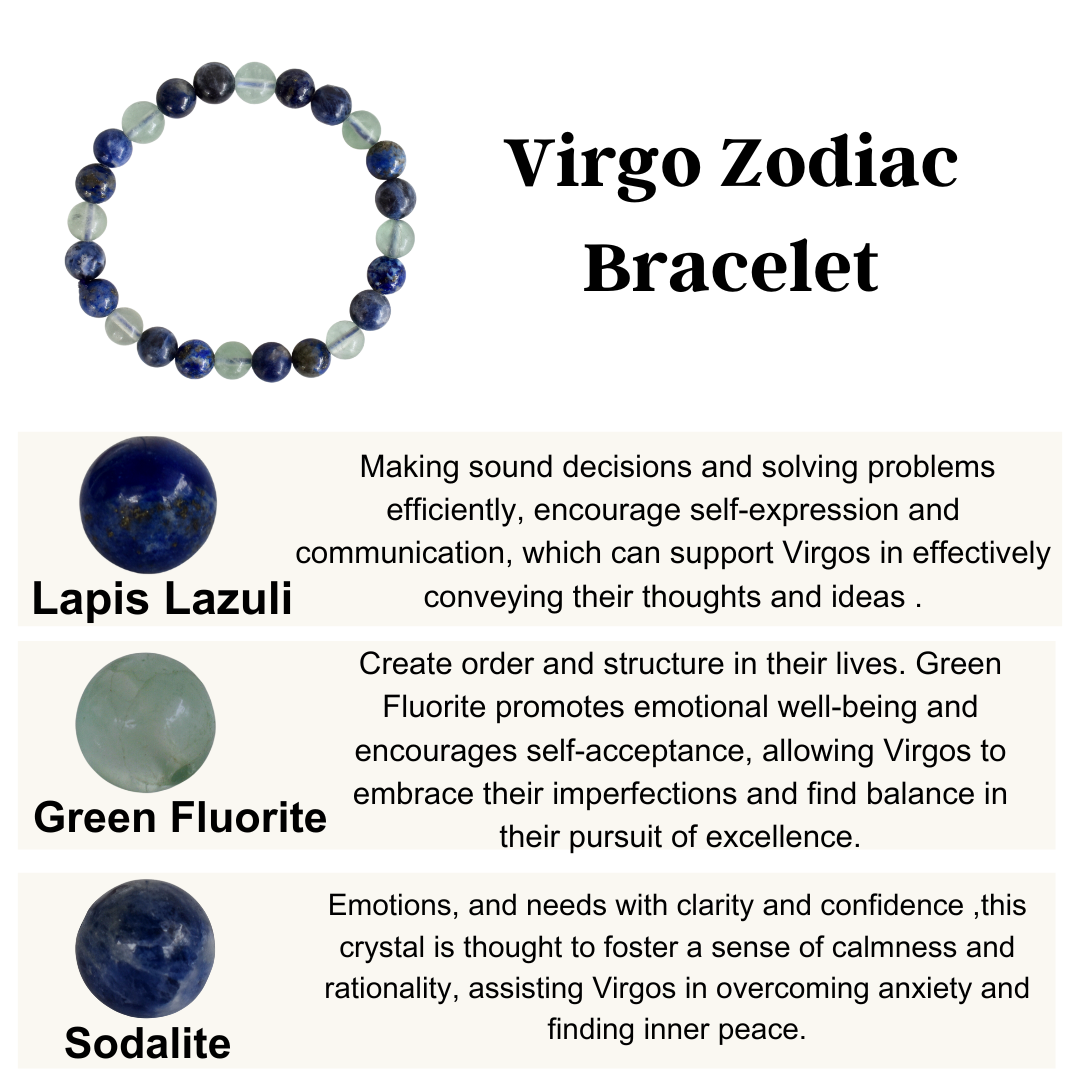 Virgo Zodiac Crystal Bracelet, Virgo Gifts  DestGlow