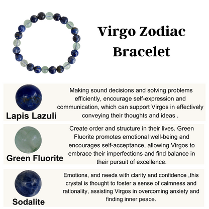 Virgo Zodiac Crystal Bracelet, Virgo Gifts  DestGlow