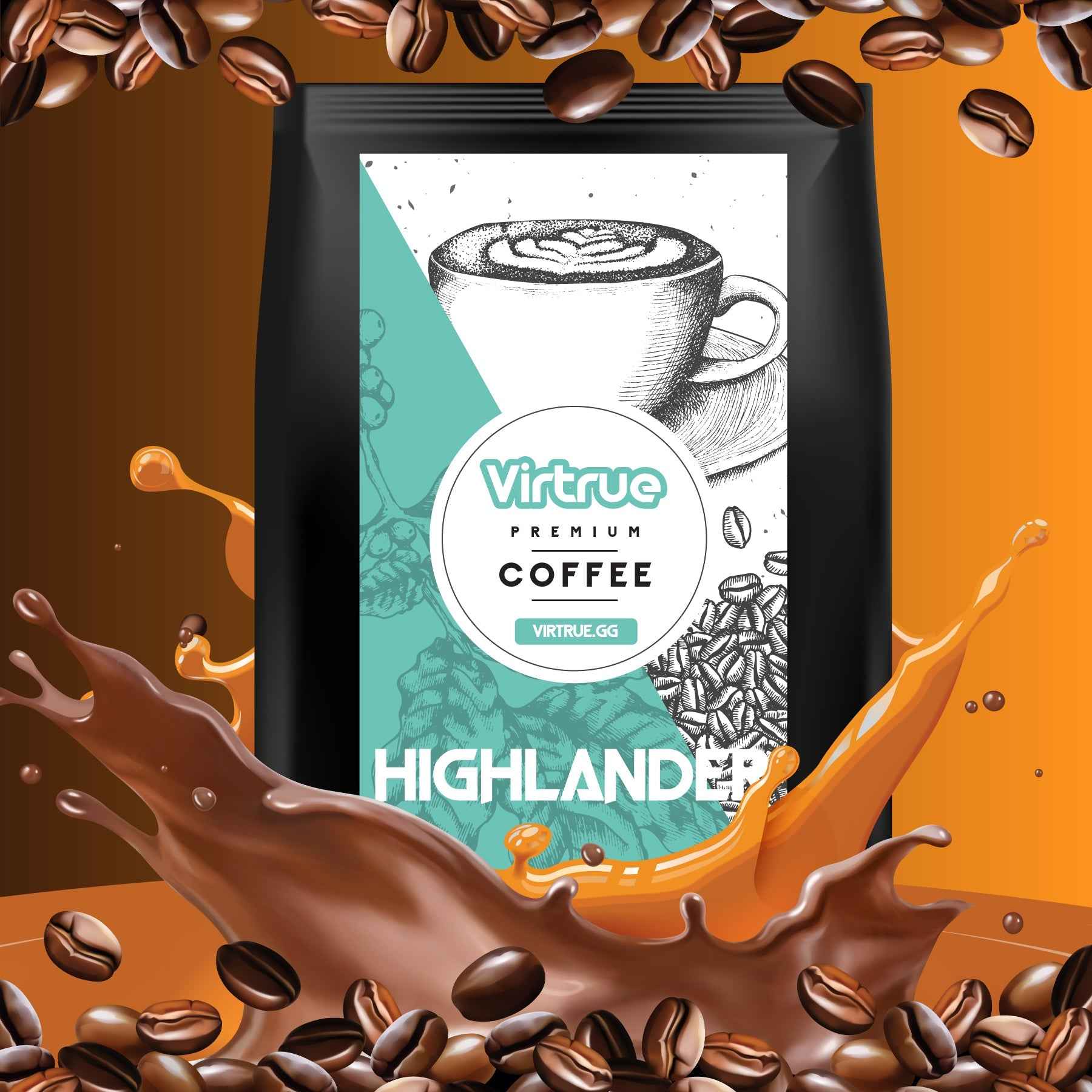 Highlander (Butterscotch, Caramel &amp; Hazelnut) Flavored Coffee – 16oz | Virtrue Premium